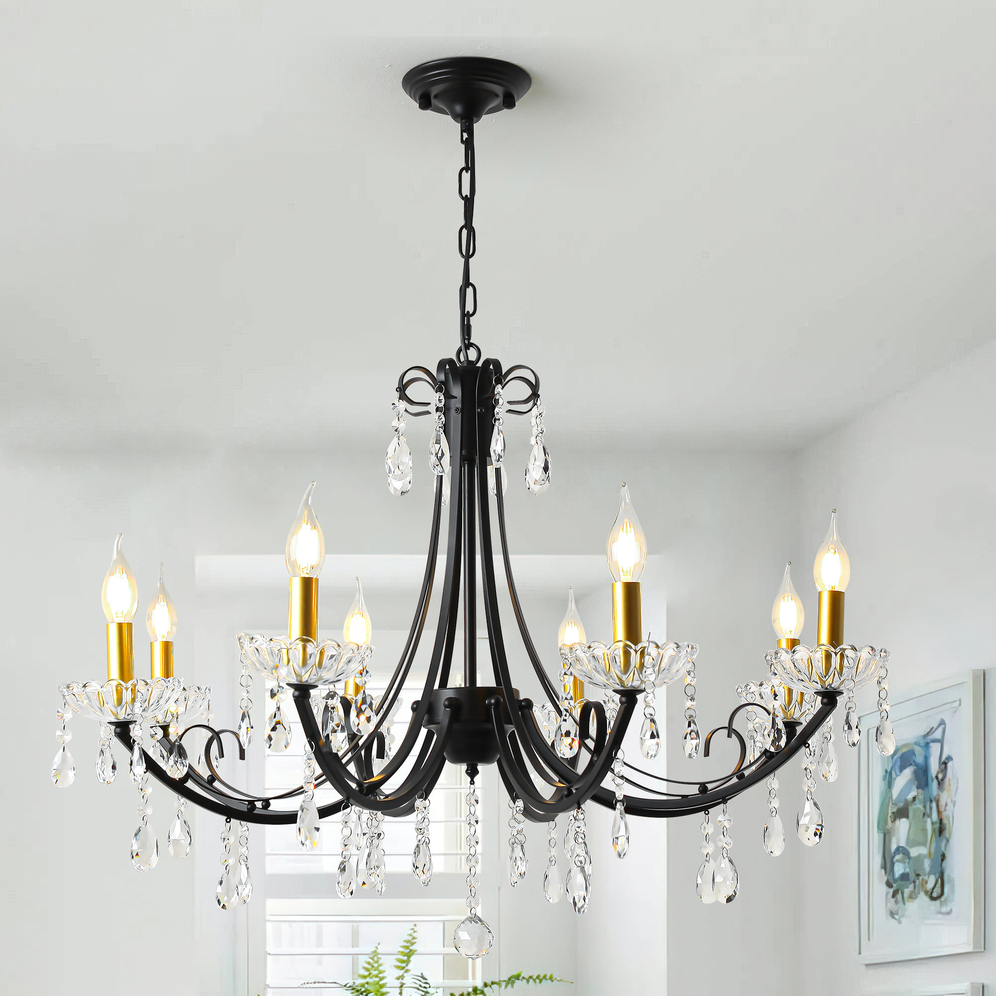 House of Hampton® 8-Light Crystal Dimmable Classic / Traditional Chandelier | Wayfair