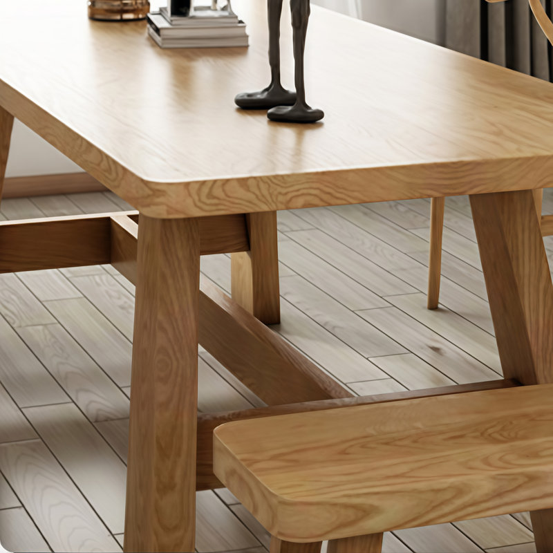 Tables de salle à manger rectangulaires en bois massif, H 29,50 po x L 86,60 po x l 35,40 po