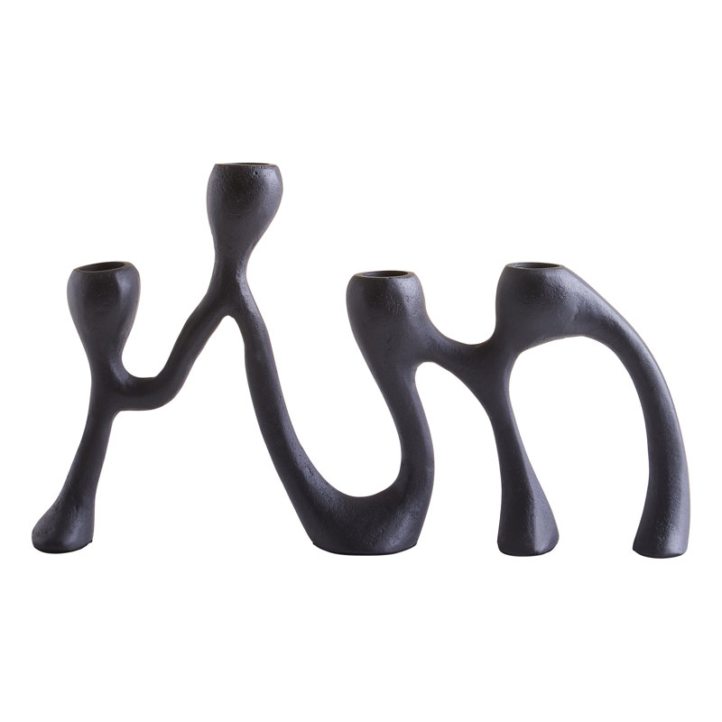 Aleicia Metal Candelabra, Black