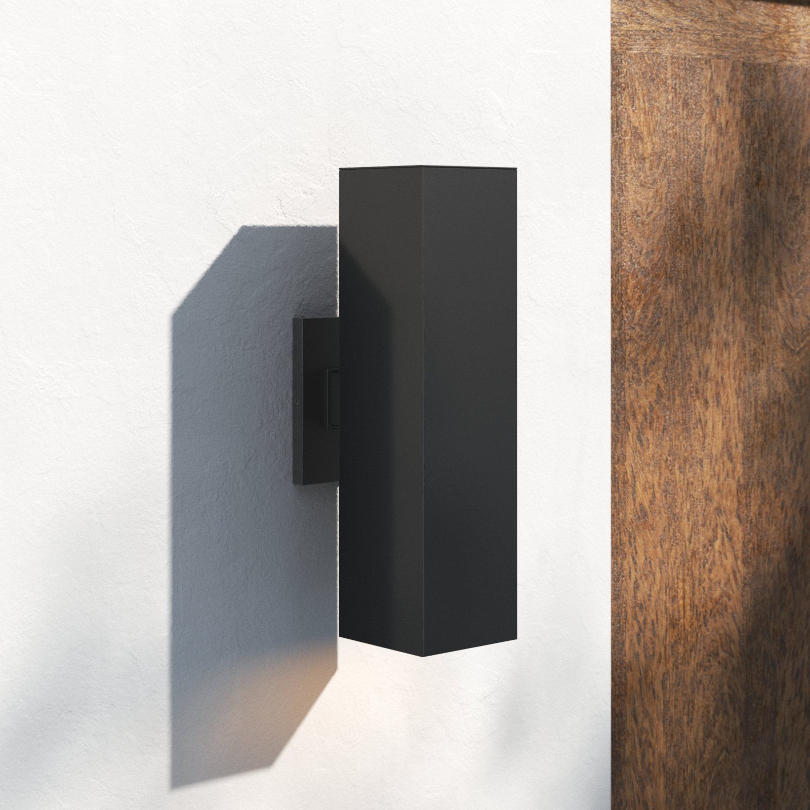 Dyer 2-Light Outdoor Armed Sconce, 14.25" H x 5" W x 5" D, Black, No