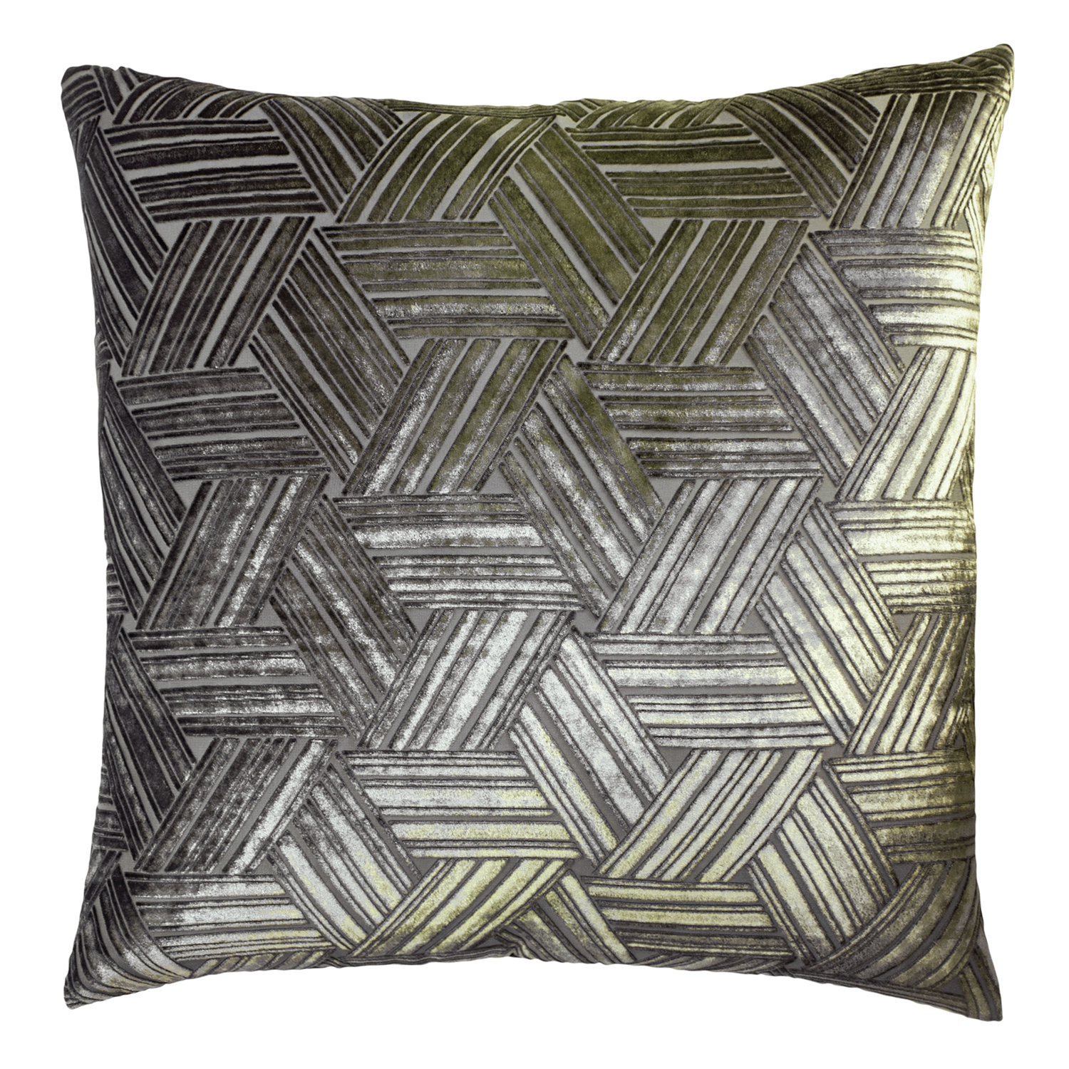 Mod Fretwork Geometric Velvet Reversible Throw Pillow