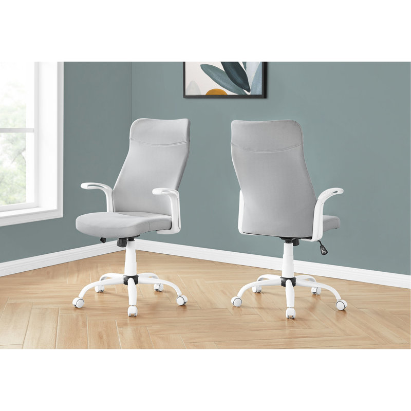 Chaise de bureau, hauteur réglable, pivotante, ergonomique, accoudoirs, bureau d'ordinateur, travail, filet, métal, contemporain, moderne