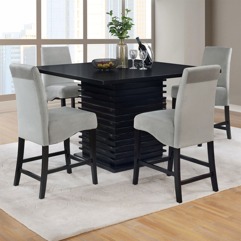 Ensemble repas 5 pièces Shandra, Noir, Blanc antique