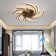 Led Ceiling Light 2042K-5 102 Cm, 200W With Remote Control Light Color/ Brightness Adjustable Dimmable Acrylic Shade Coffee Color Painted Metal Frame Ceiling Lamp Light Fixture Lamp A+