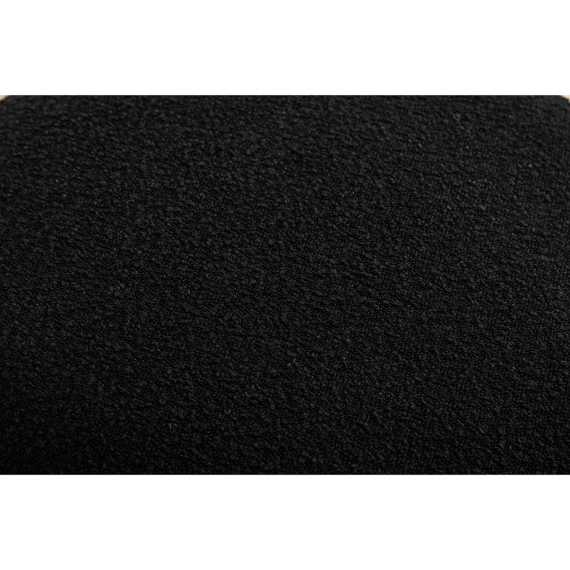 Backless Footstool With Storage And Black Upholstery 54L Capacity, Boucle - Black