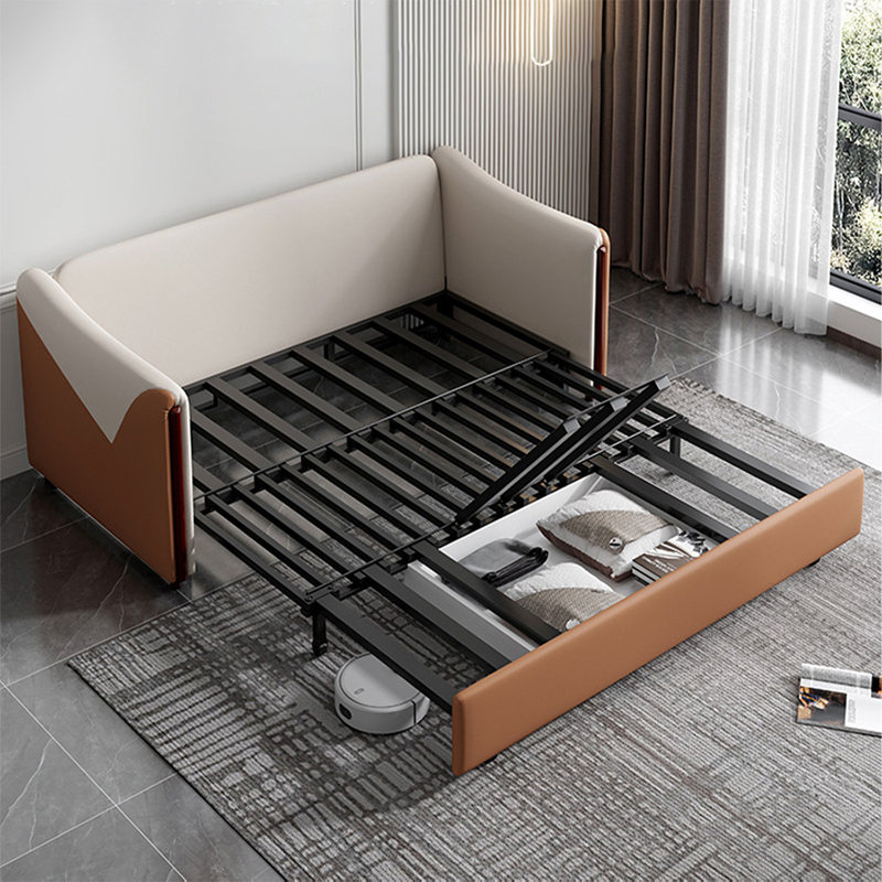 Orange Polyester Modular Sofabed cushion couch, 29.53"H*57.09"L*31.5"W