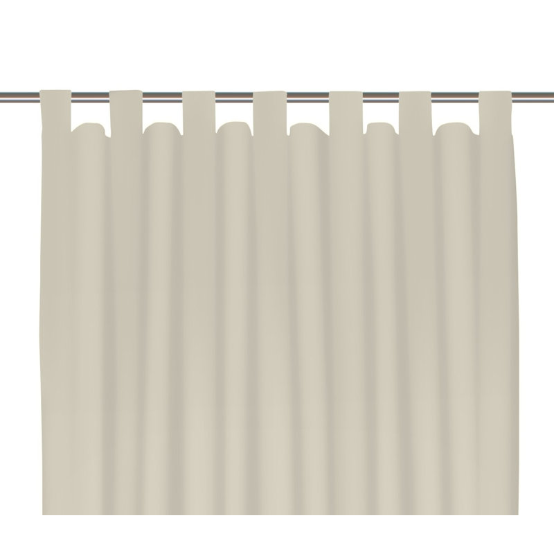 Polyester Blackout Tab Top Curtain Panel, 142cm Width x 345cm Drop, Beige