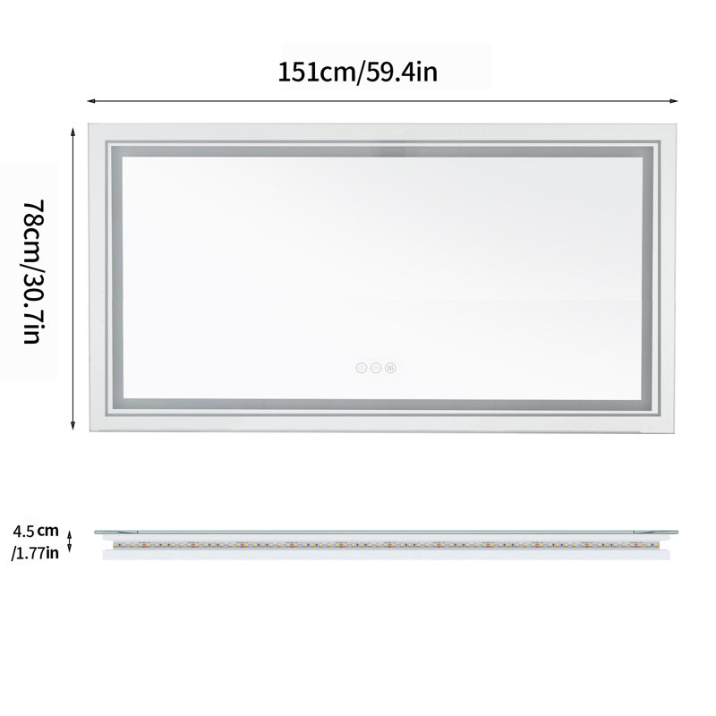 Flat Wall Mirror, 30.7" x 59.5"