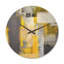 Horloge murale moderne en bois gris et jaune-63617336