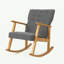 Chaise berçante rembourrée en tissu-1868491176