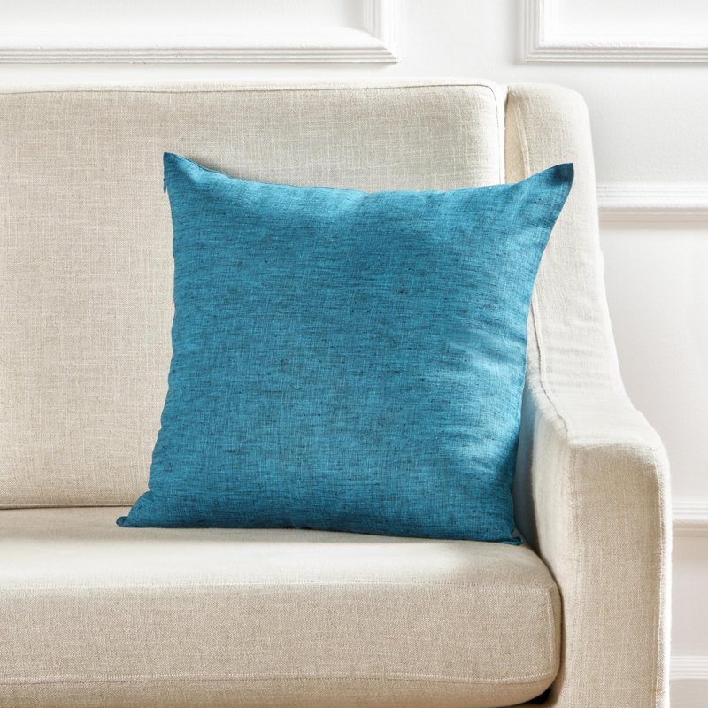 Montauk - 100% Pure Linen Pillow Cover, Chambray Teal