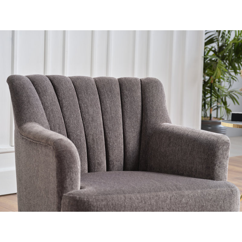 Urbane 31.5'' Wide Swivel Armchair, Gray Polyester Blend