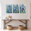 «Blue Iris», reproduction d'art sur toile tendue sur toile, ensemble de 3-1530589581