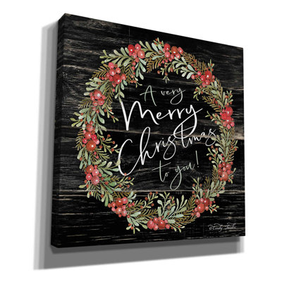 Abbdelrahmane, une très joyeuse couronne de Noël sur toile par Cindy Jacobs, art textuel