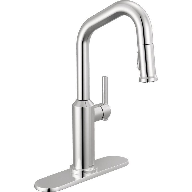 Single Handle Pull-Down Bar/Prep Faucet, Lumicoat Chrome
