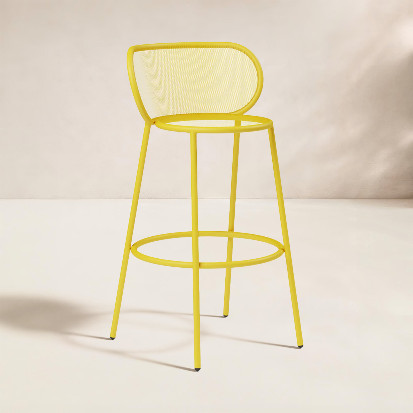 Abberton Patio Bar Stool, Lemon Yellow, Bar Stool (29.5" Seat Height)
