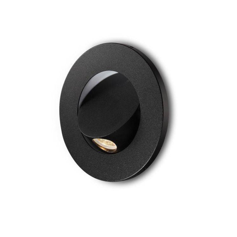 UltraBeam Black Bedroom Reading Light Wall or Headboard Recessed 3 Watt 3000K Warm White LED