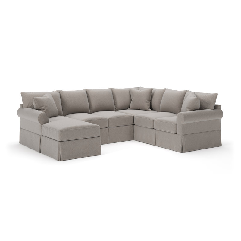 Canapé modulaire de trois articles avec housse Amari, Orienté vers la gauche, Tissu performance gris cendre Beat