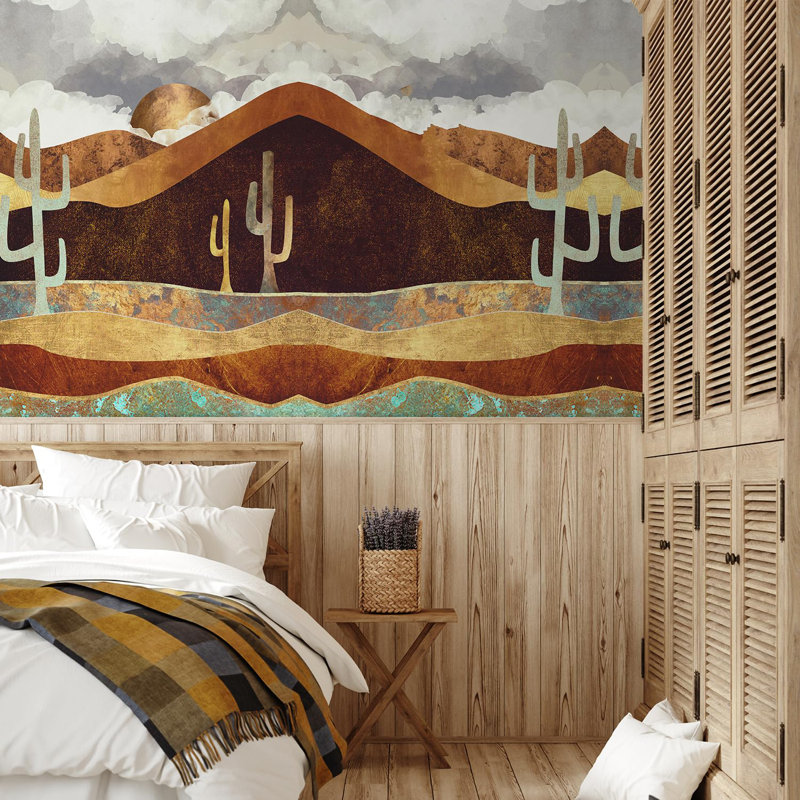 Abstract Mountains Peel & Stick Abstract Border, 48" L x 72" W