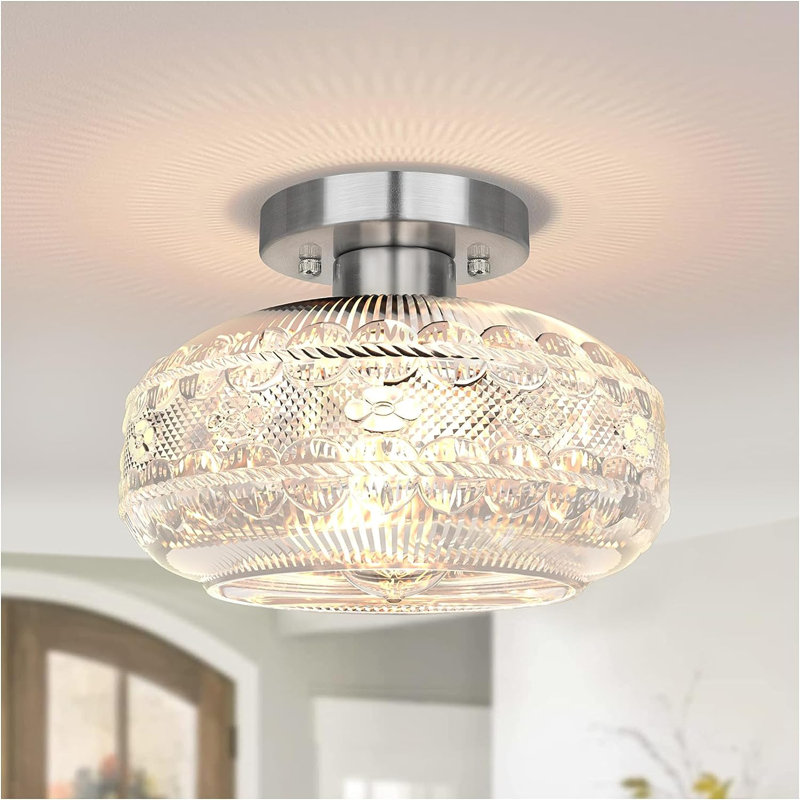 Lustre Gredmarie, Argent, Clair, H 6,88 po x l 9,38 po x P 9,38 po