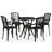 Menthe Round 4 - Person Aluminum Dining Set-788807487-728345922