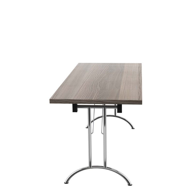 Buariki Rectangle Modular Training Table, Silver, 72.5cm H x 160cm W x 70cm D, Grey Oak