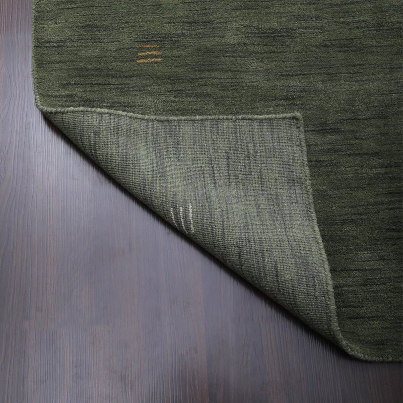 Tapis écologiques en laine tissée à la main Jiles - Rectangle, couleur verte | Design contemporain | Tapis pour le salon, la chambre à coucher