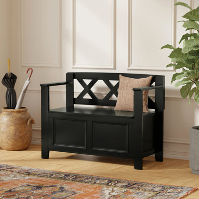 Petit banc de rangement de style transitionnel