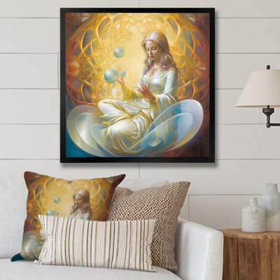 «Woman Goddess In Lotus Golden Meditation», reproduction sur toile