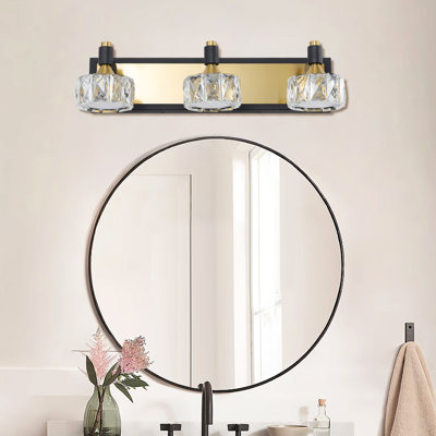 Led Modern Bathroom Vanity 3- - Sparkling Crystals Over Mirror -Proof Bath Fixture Crystal