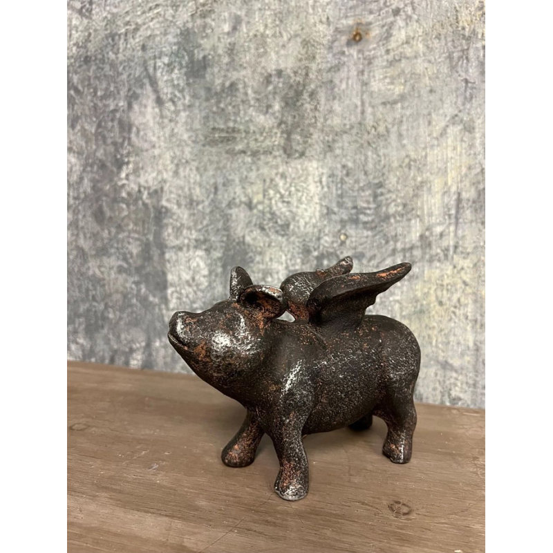 Cochon volant en fonte