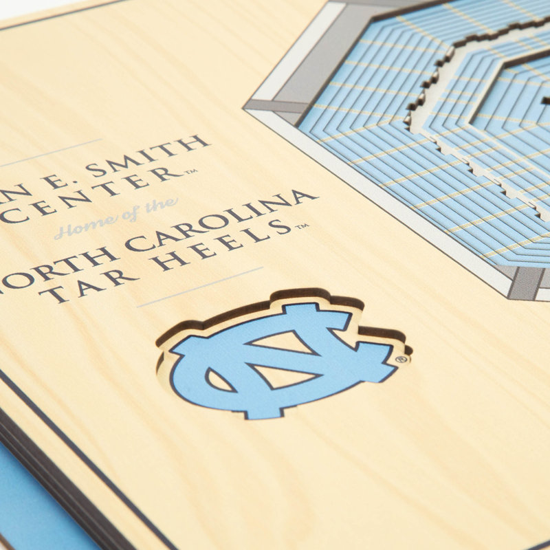 North Carolina Tar Heels 17" x 13" Team Colors 5-Layer 3D Stadium Wall Art