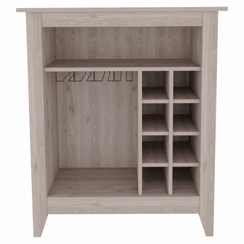 6-Bottle 1-Shelf Bar Cabinet, Gray