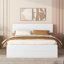 Cadre de lit double moderne avec lit gigogne simple et 2 tiroirs pour blanc brillant
