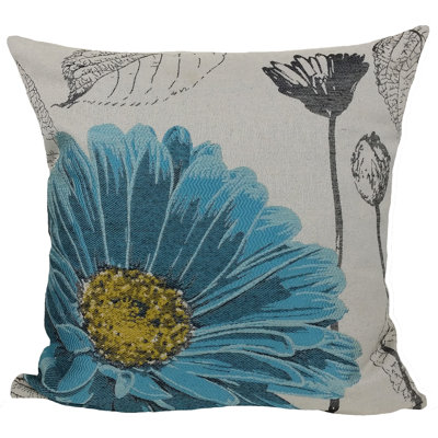 Flower Embroidery Square Pillow Cover & Insert