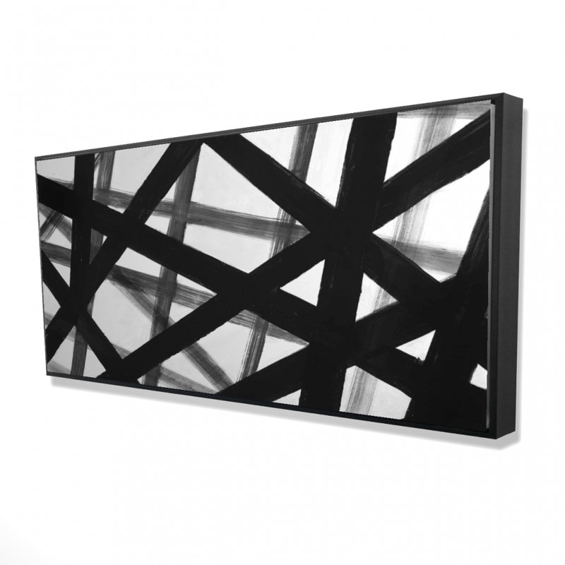 Abstract Bold Lines Print On Canvas, 24" H x 48" W