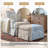 Upholstered Skirted Swivel Accent Arm Chair With Storage Ottoman-1259702975