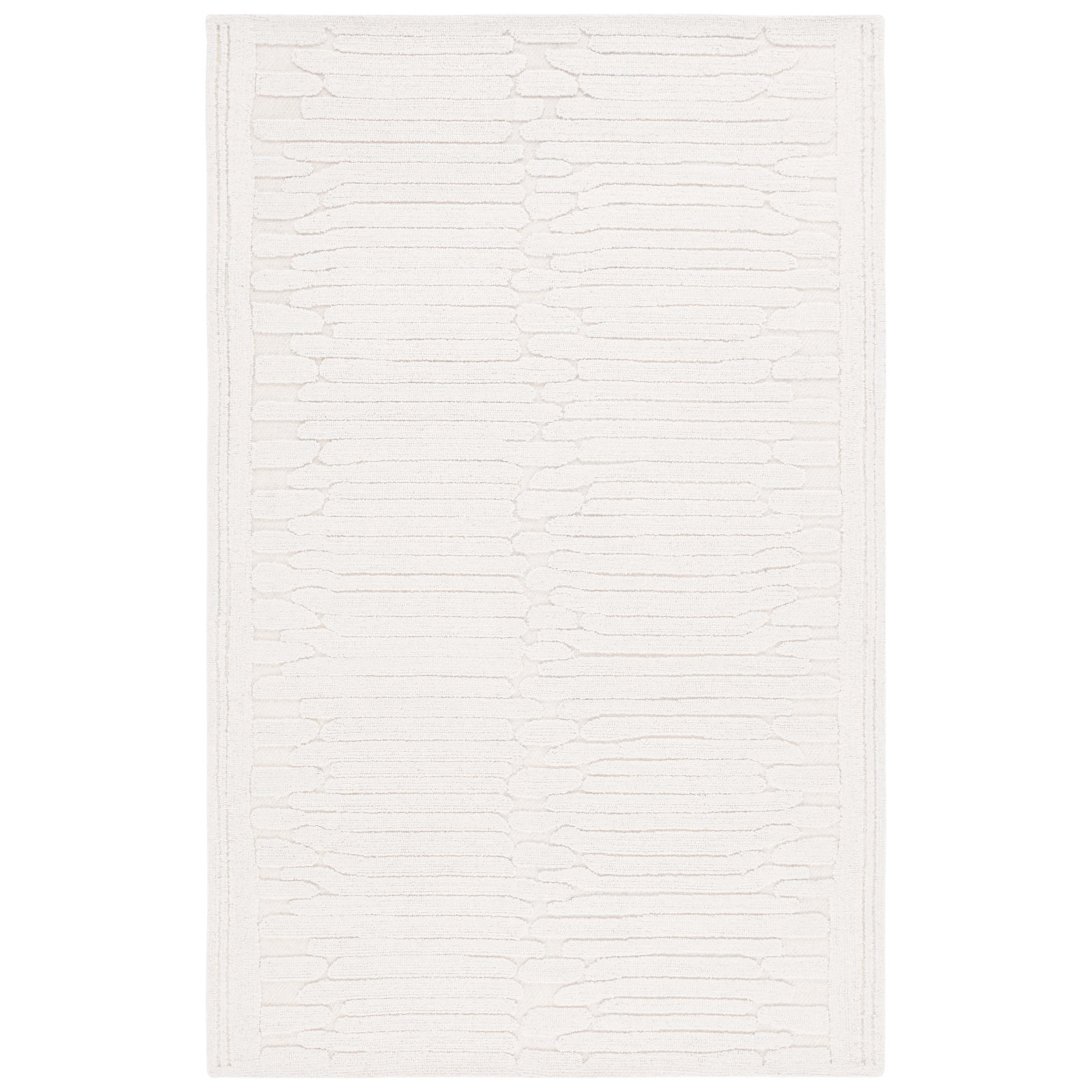 Elona Ivory Hand-Tufted Abstract Wool Rug, Rectangle 8' x 10'