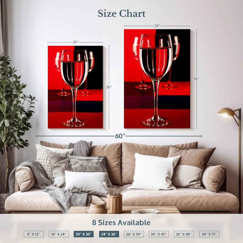 Yarlin Abstract Wine Glasses, 36" H x 24" W