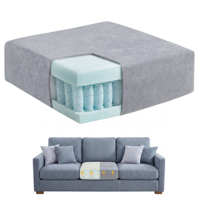 High Density Foam and Spring Couch Cushion 24x27x6 Cushion Replacement,Supportive Soft Sofa Cushion Inserts for Chair, RV, Boat with Cat Scratch  Wat