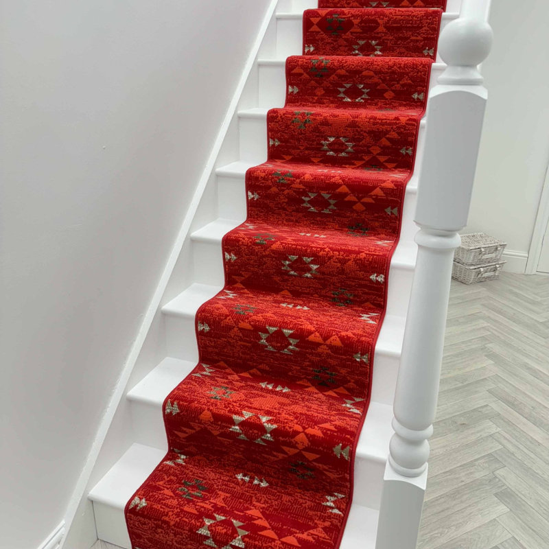 Stair Runner Geometric Area Rug, Runner 60 x 480 cm
