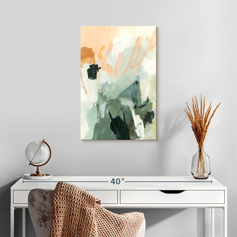 Avery Moss And Peach I, 24" H x 16" W