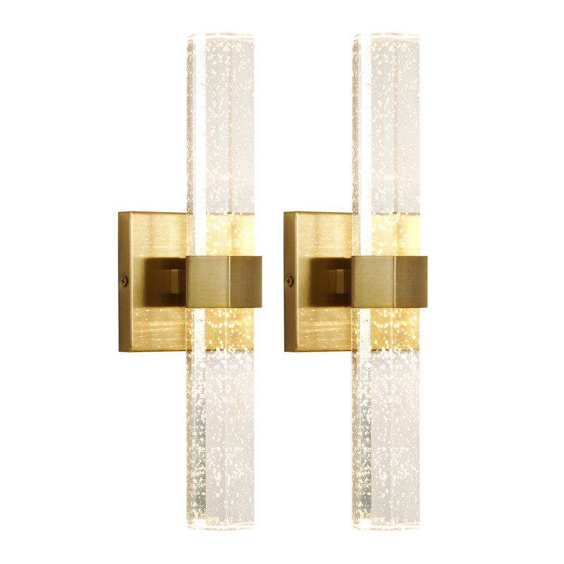 Nazreen Crystal LED Wallchiere Dimmable Wall Light, Gold