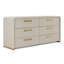 Ensemble de chambre à coucher Deandrea - Velours beige moderne + similicuir-710167426