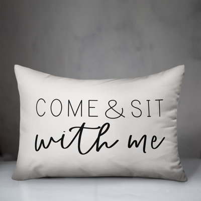 Textual Indoor/Outdoor Throw Pillow