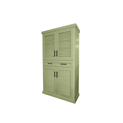 Shutter Style Solid Wood kitchen Pantry Cabinet with drawer
