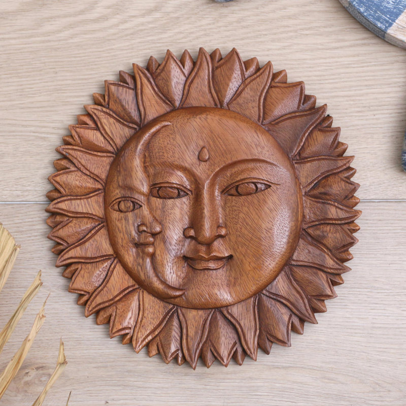 Panneau de relief en bois Bungalow Rose fait à la main Divin Universe