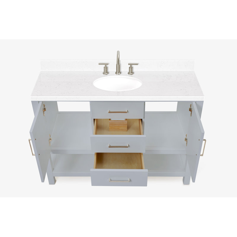 ARIEL Magnolia 48 Single Bathroom Vanity with Top, Gray