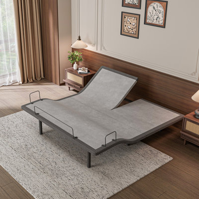 Split Top King Adjustable Bed Frame, Included Zero Gravity, Massage, USB Ports, Underbed Nightlight, Wireless Remote & App Control, E3100 Urban Gray