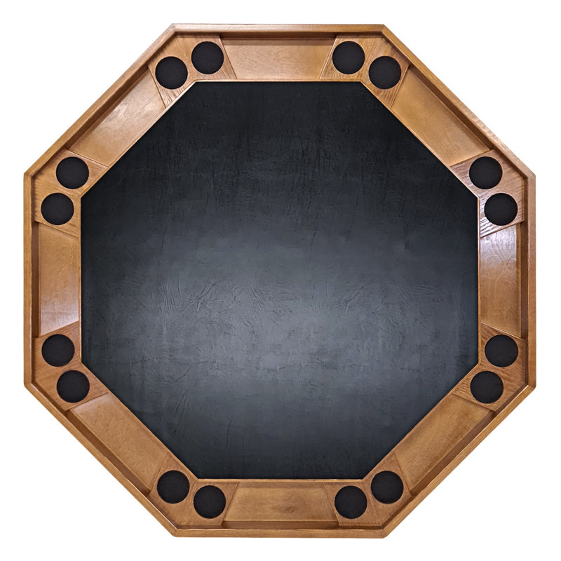 Table de poker 52 po, Bois fruitier / noyer, Vinyle noir
